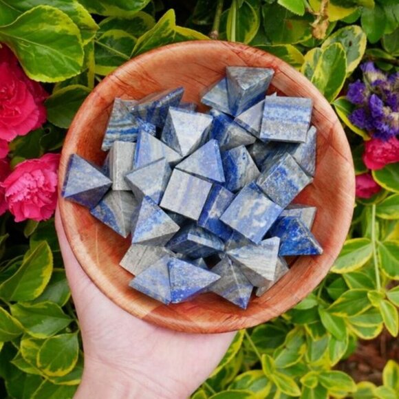 Lapis Lazuli ✦ Wire-Wrapped Bracelet ✦ Copper Pear Stone Adjustable Fit Handmade - Picture 10 of 15